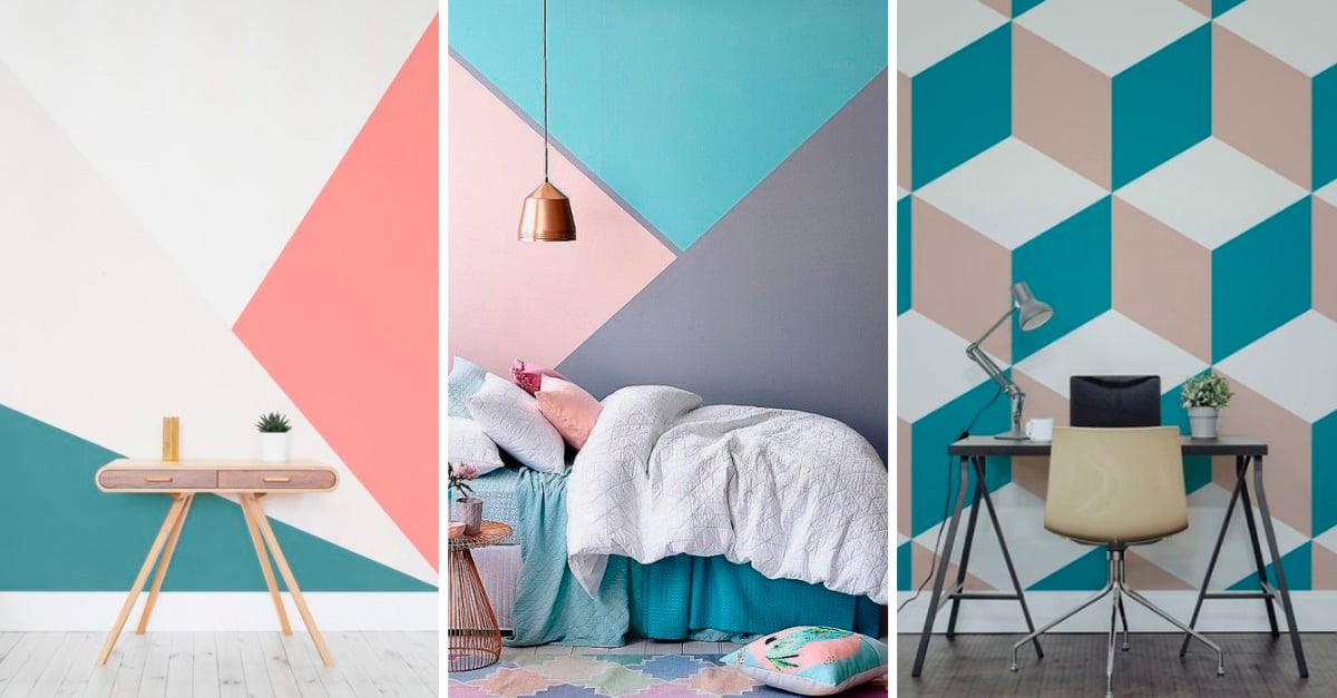 20 Maneras de decorar las paredes de tu casa con geometría