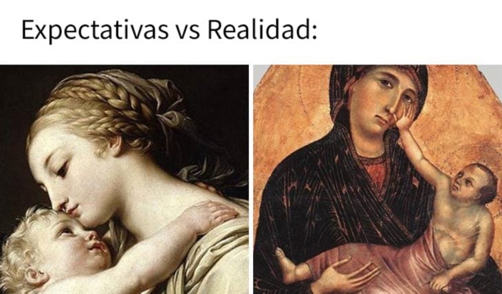 meme virgen maría y bebé jespus 